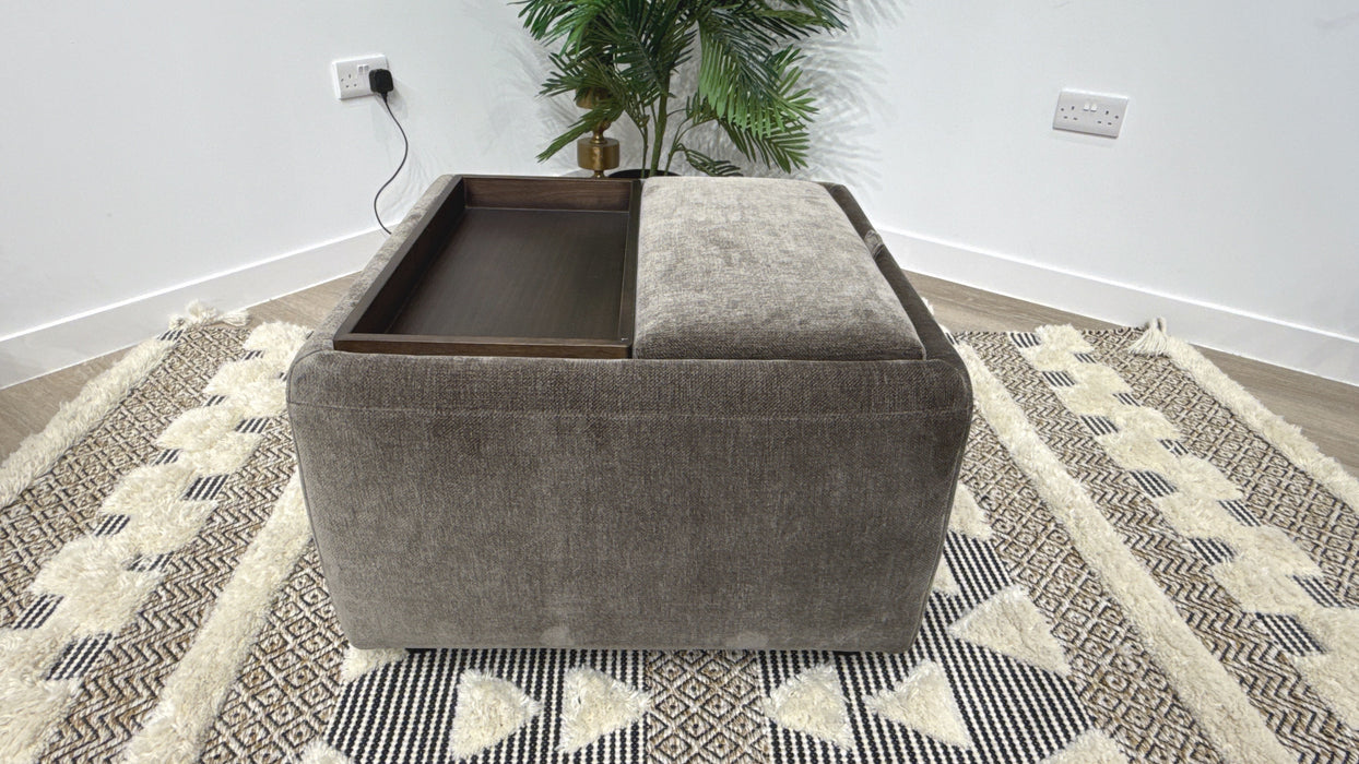 Sofology Emme Designer Storage Footstool in Montreal Mole
