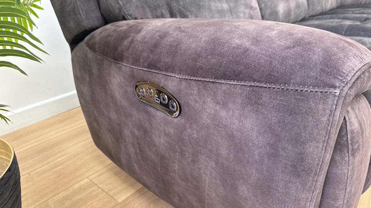 Sofology The Radleigh 3 Corner 1  Fabric Recliner Sofa in Decent Charcoal