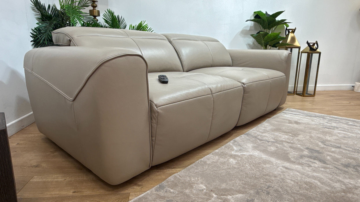 Sofology The Riviera Leather 3 Seater in Trusty Embossed Stone