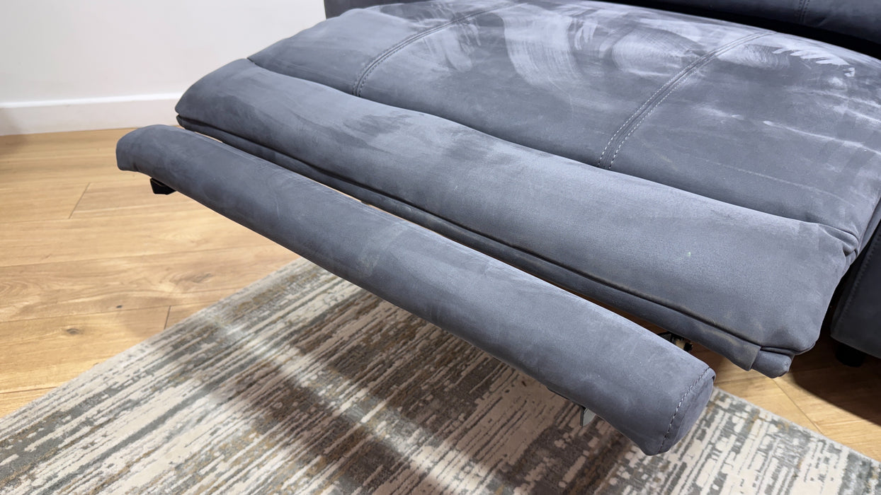 Sofology Allure Fabric 2.5 Seater Screen Console Power Recliner/Headrest Heated Seats Lumbar Speakers in Lifestyle Nubuck Feel Charcoal