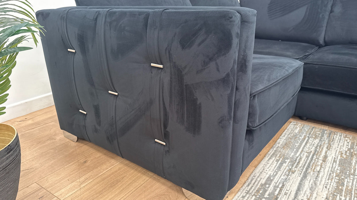 Sofology The Titan 1 Corner 2 Fabric Sofa in Festival Black/Bronze Mix