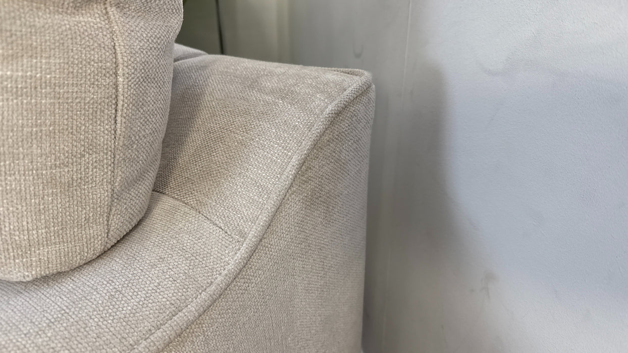 Sofology Mayfair Fabric 2 Seater Foam Seats in Linen Look Chenille Mist/Pearl Mix