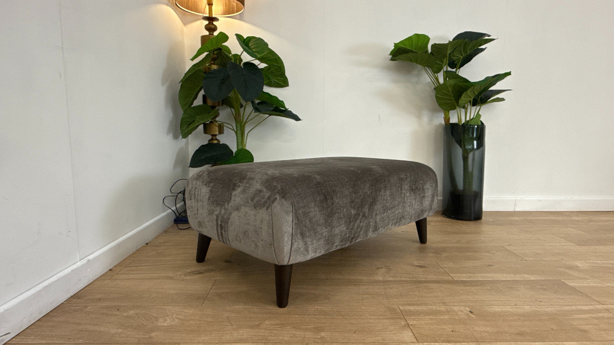 Sofology Mayfair Fabric Designer Footstool in Luxury Chenille Truffle