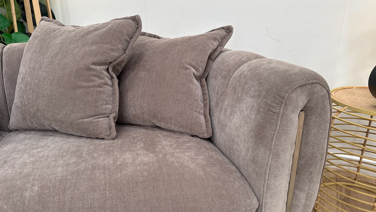 Sofology The Empress Fabric 3 Seater Pillow Back in Relaxed Chenille Nutmeg