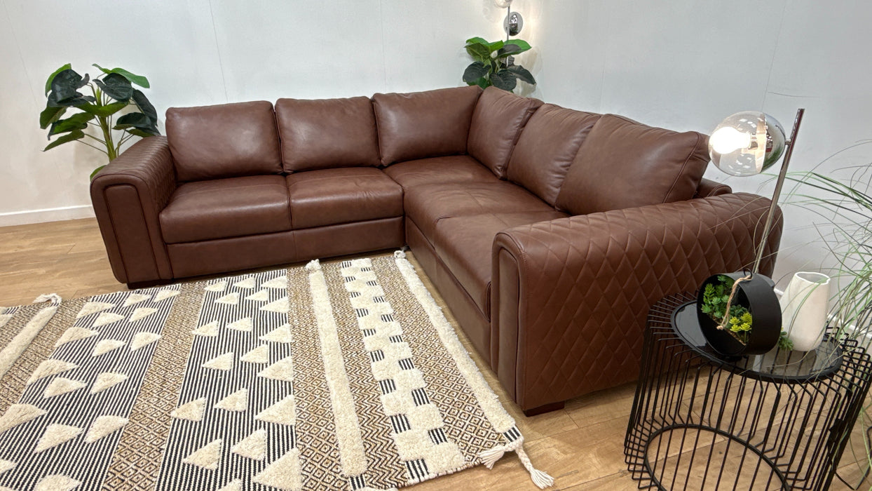 Sofology The Firenze Leather 2 Corner 2 in Trusty Embossed Chestnut