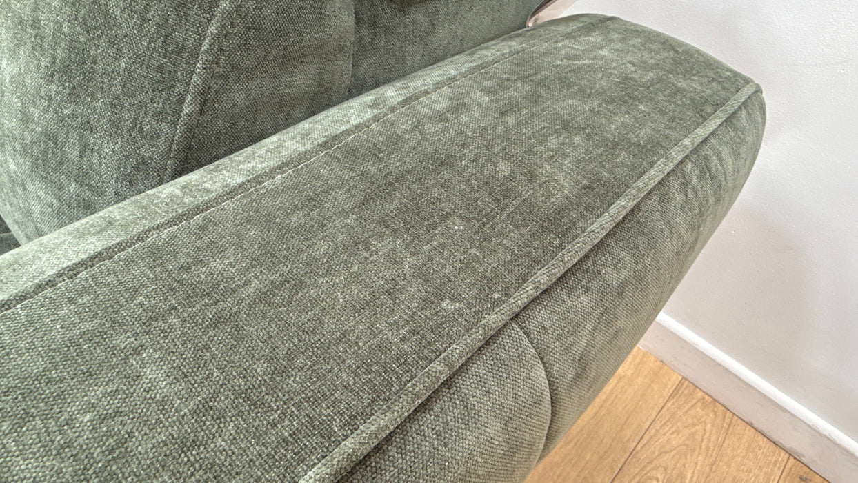 Sofology Jax Fabric Chaise 1.5 Corner 3 Power Recliner/Headrest with Storage in Relaxed Chenille Pine