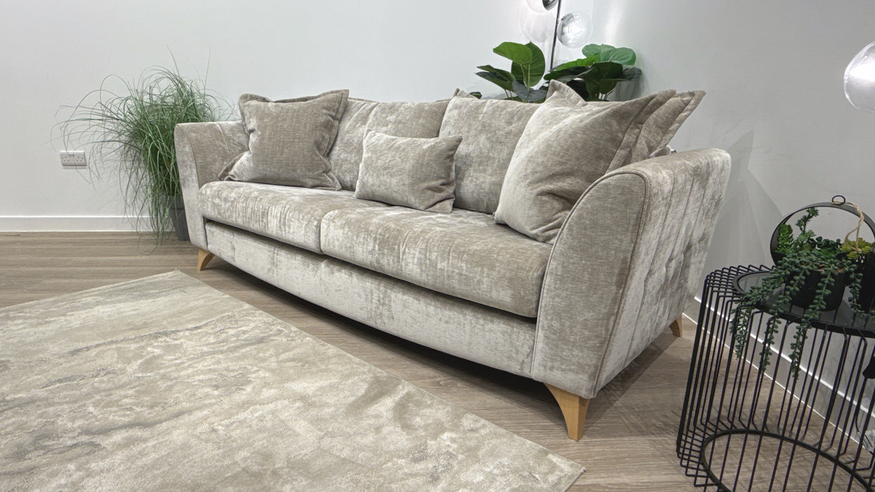 Sofology Luella Fabric 4 Seater in Luxe Chenille Stone