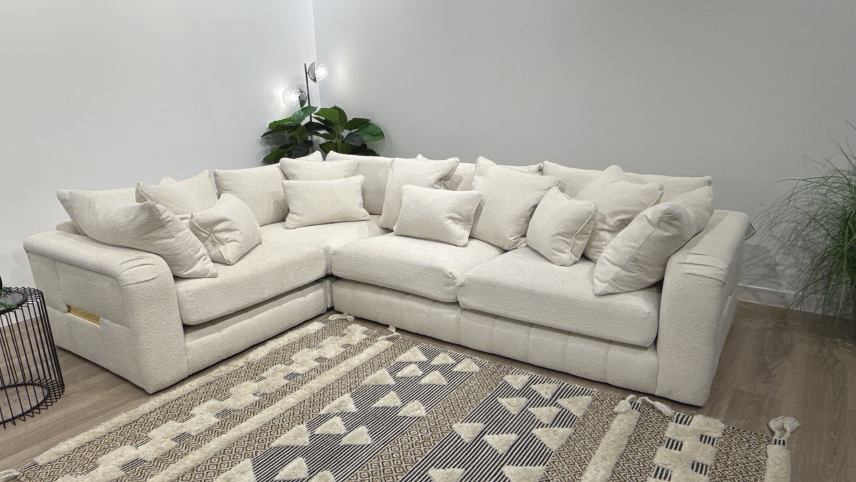 Sofology Westwood  1 Corner 3 Fabric Sofa in Soft Boucle Ecru