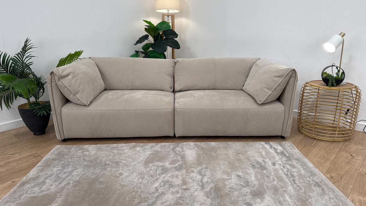 Sofology The Tessuto 3 Seater Split Fabric Sofa in Lifestyle Nubuck-Feel Fabric Stone