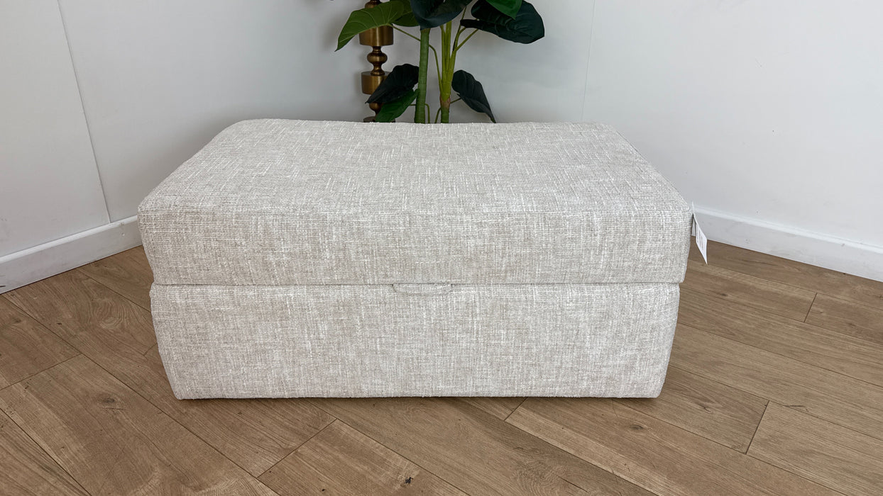 Sofology Cove Fabric Large Storage Footstool in Artisan Chenille Ecru