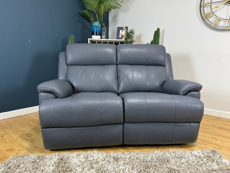 Gracy 2 Seater Power Recliner Leather Lavender Grey (WA2)