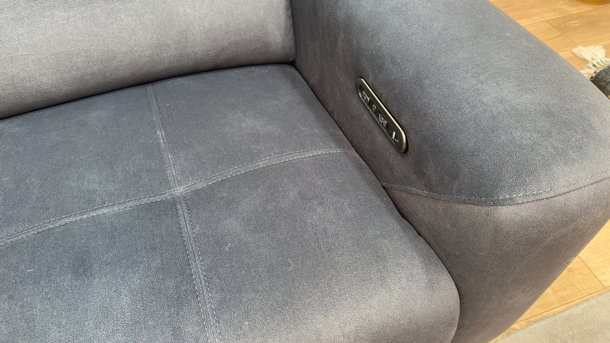 Sofology Marvella Fabric 3 Corner 1.5 Power Recliner/Headrest in Lifestyle Flecked Anthracite