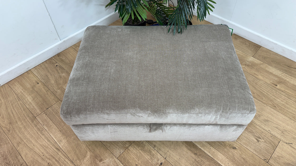 Sofology the Oscar Fabric Storage Footstool in Fine Textured Chenille Stone