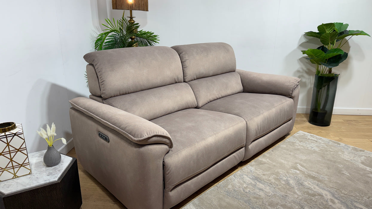 Sofology Hugo Fabric 2.5 Seater Power Recliner/Headrest in Lifestyle Flecked Nutmeg