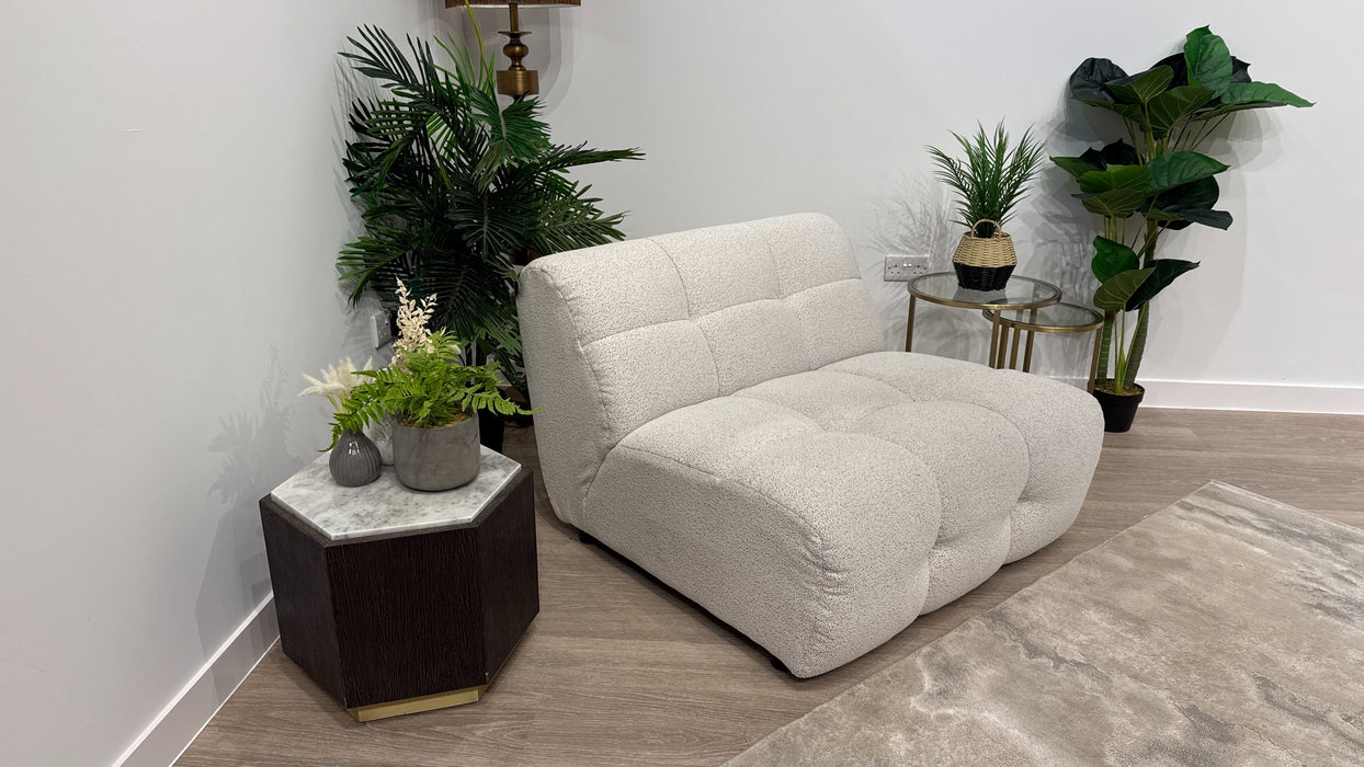 Sofology Lunar Armless Chair In Woven Boucle Moonstone