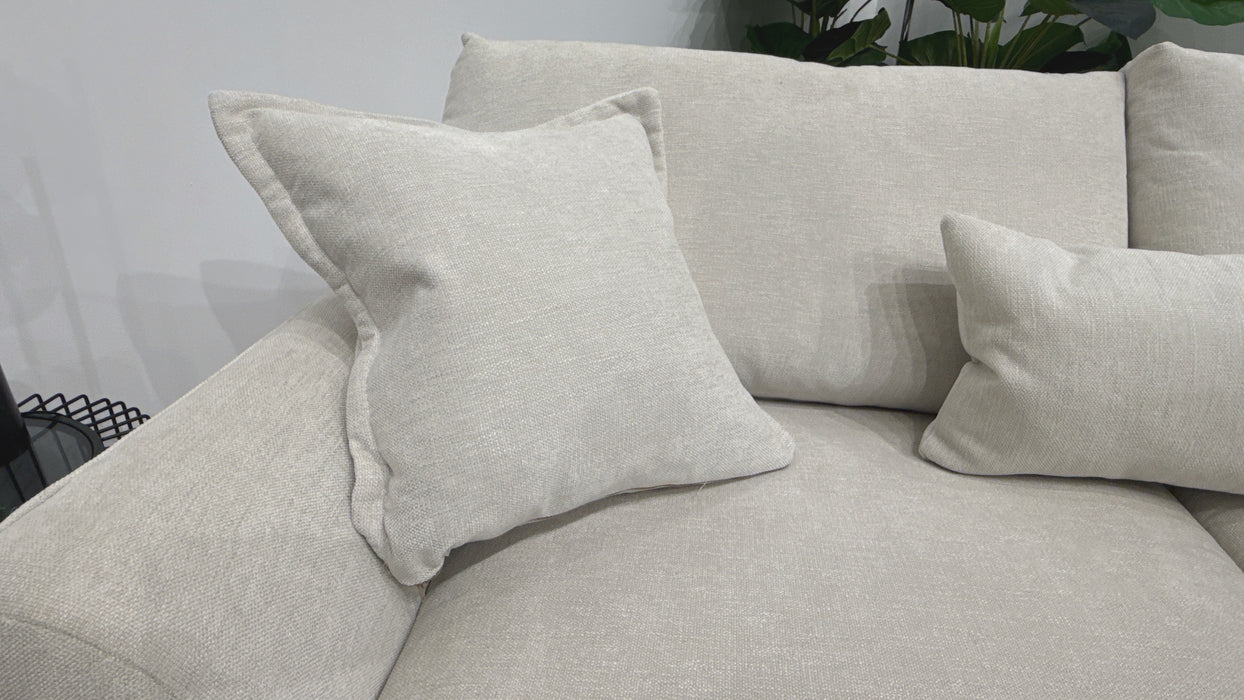 Sofology Mayfair Fabric 3 Seater Foam Seats in Linen Look Chenille Mist