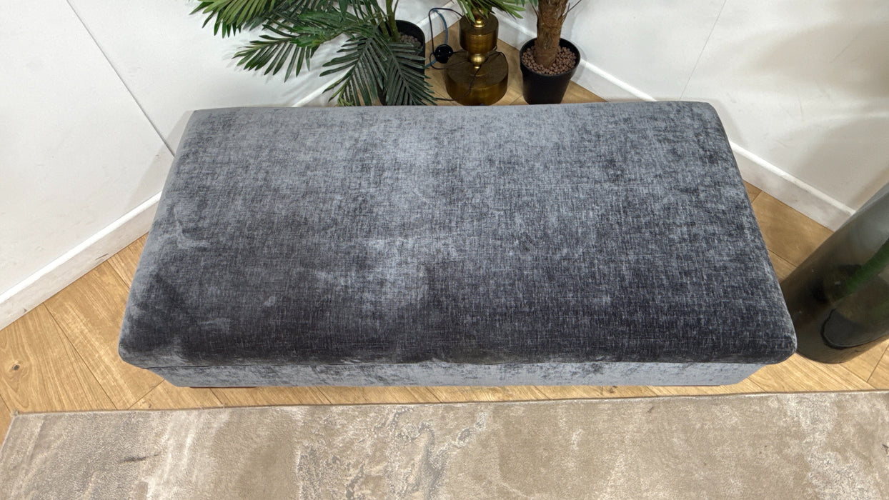 Sofology Valentina Fabric Bench Designer Footstool in Luxury Chenille Charcoal