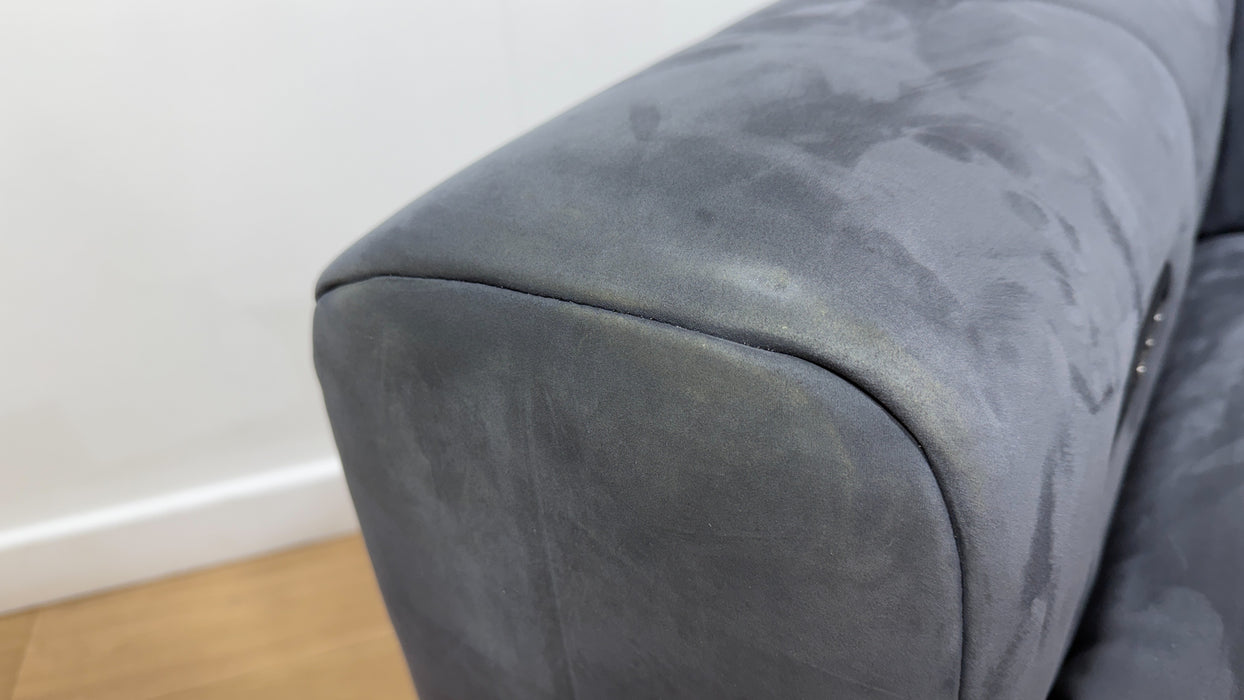 Sofology Allure Fabric 2.5 Seater Screen Console Power Recliner/Headrest Heated Seats Lumbar Speakers in Lifestyle Nubuck Feel Charcoal