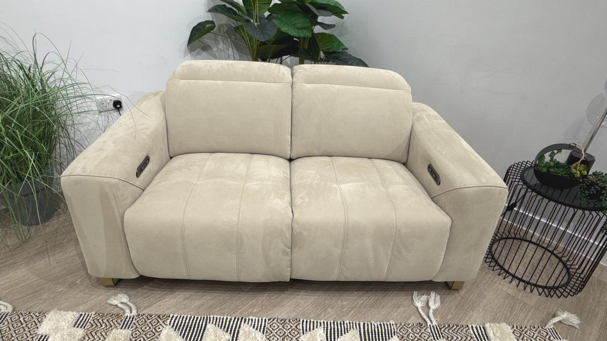 Sofology Marvella Fabric 2 Seater Power Recliner in Nubuck Feel Stone