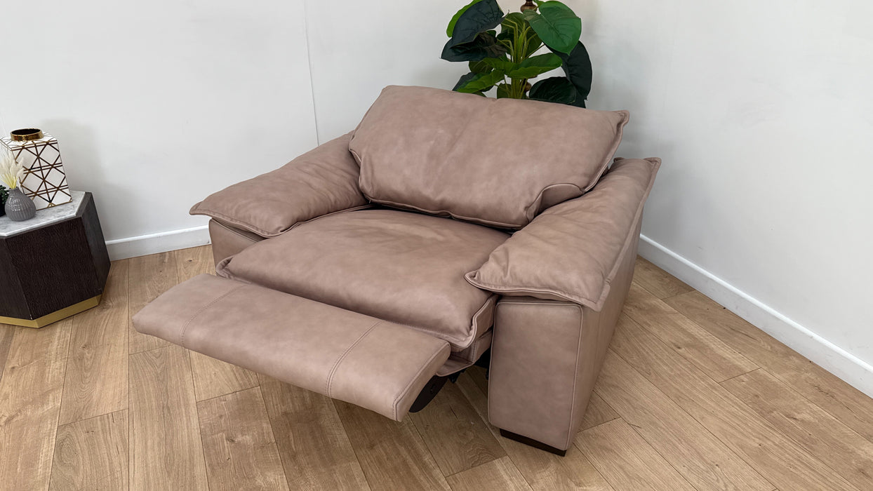 Sofology Embrace Recliner Loveseat Chair in Trusty Matt Leather Taupe