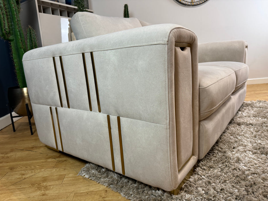 Elixir Fabric 2 Seater - Lifestyle Flecked Ivory - Gold trim - ( WA2 )