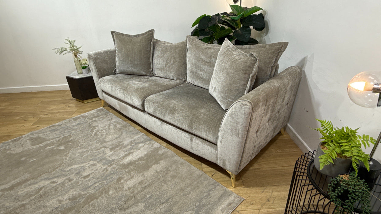 Sofology Luella Fabric 4 Seater in Luxe Chenille Stone Mix