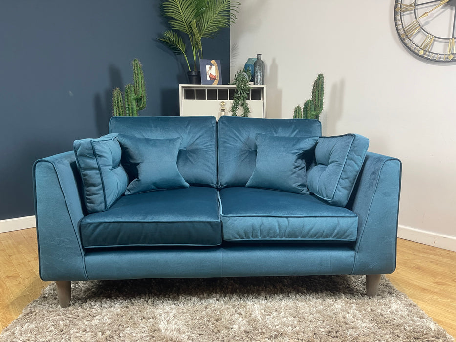 Cricket 2 Seater Velvet Teal Fabric All Over (WA2)