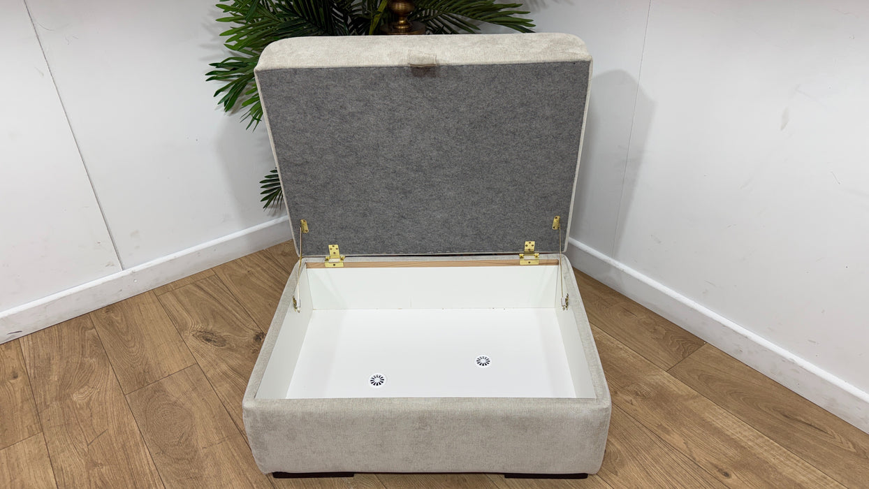 DFS The Freya Fabric Footstool In Silver