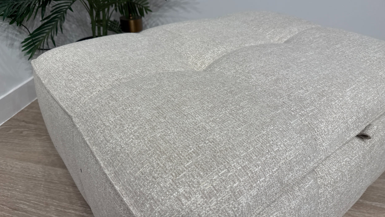 Sofology Lumiere Fabric Storage Footstool in Cream