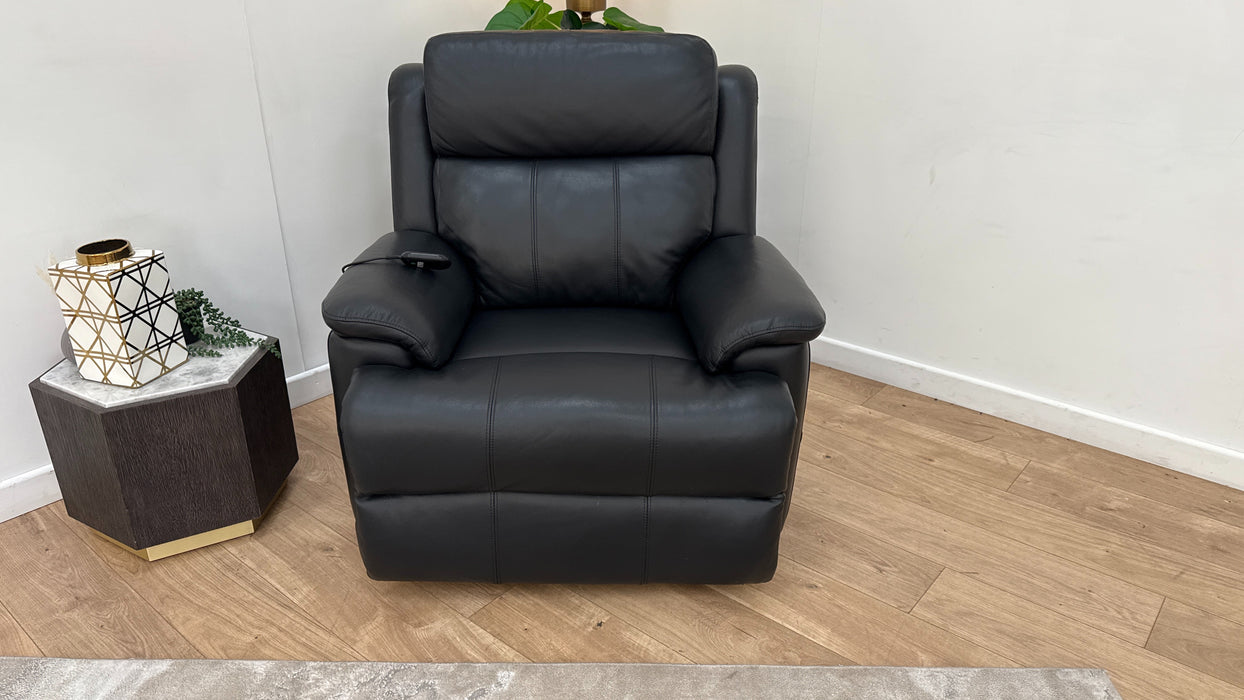 Sofology Gracie Leather Chair Rise & Tilt in Trusty Sheen Jet Black