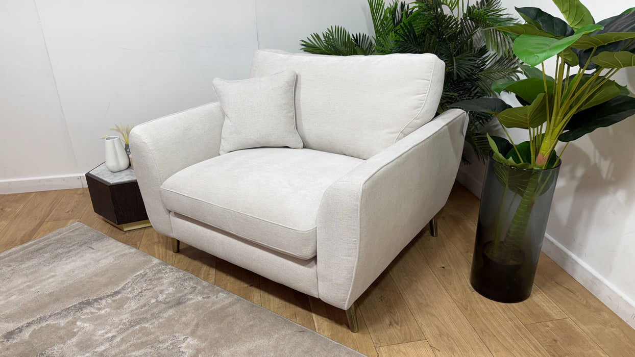 Sofology Hackney Fabric Loveseat Memory Foam Seats in Linen Look Chenille Mist
