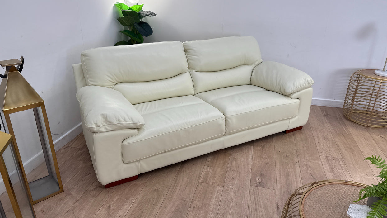 DFS Santine 2 Seater Leather Sofa in Cream