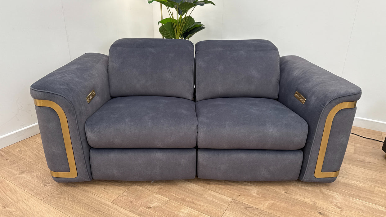 Sofology Plaza Fabric 2 Seater Power Recliner/Headrest in Lifestyle Flecked Charcoal