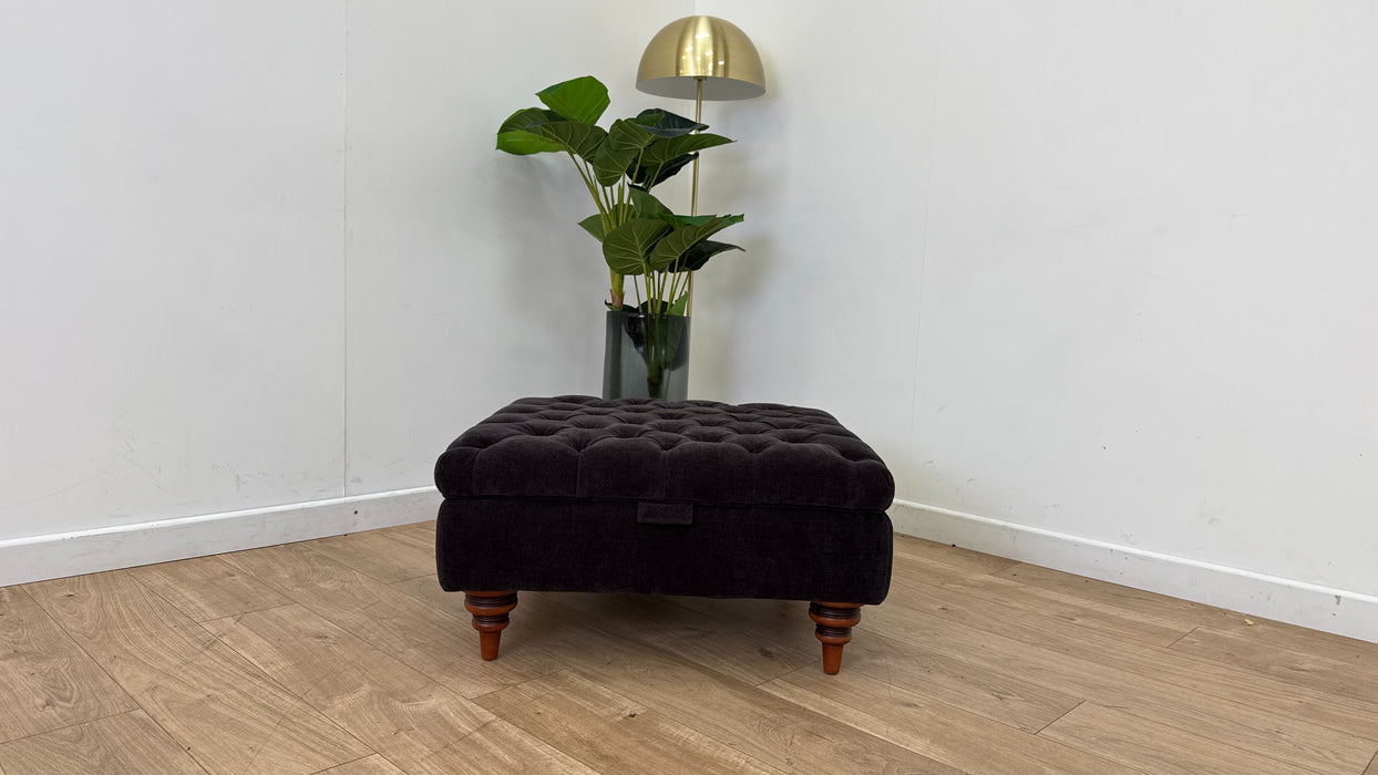 Sample Fabric Designer Storage Footstool in Relaxed Chenille Raisin