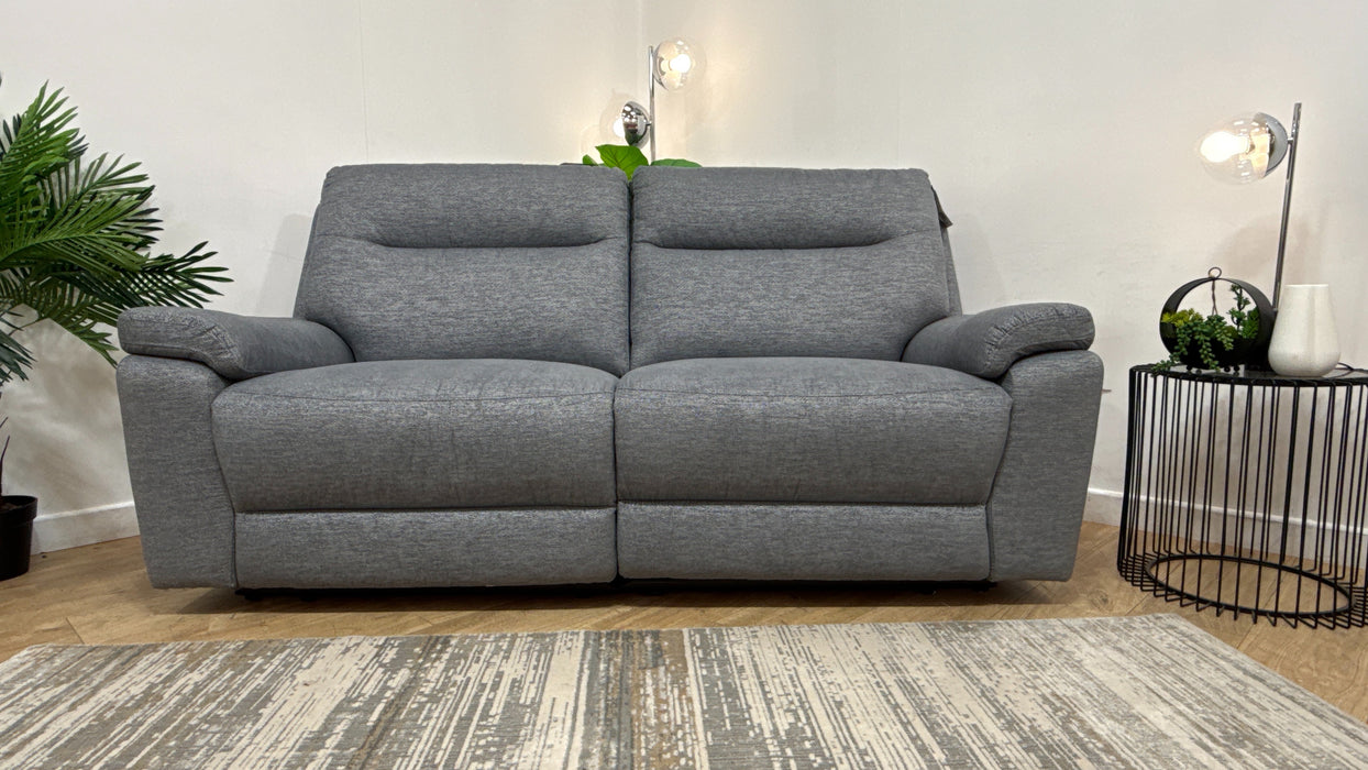 DFS Contigo Fabric 2 Seater Manual Recliner in Grey