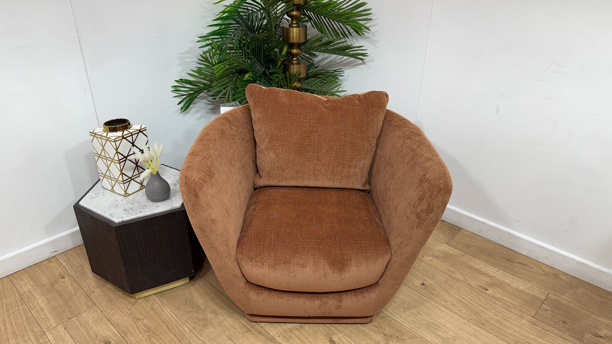 Sofology Serene Fabric Swivel Chair	in Casual Chenille Rust