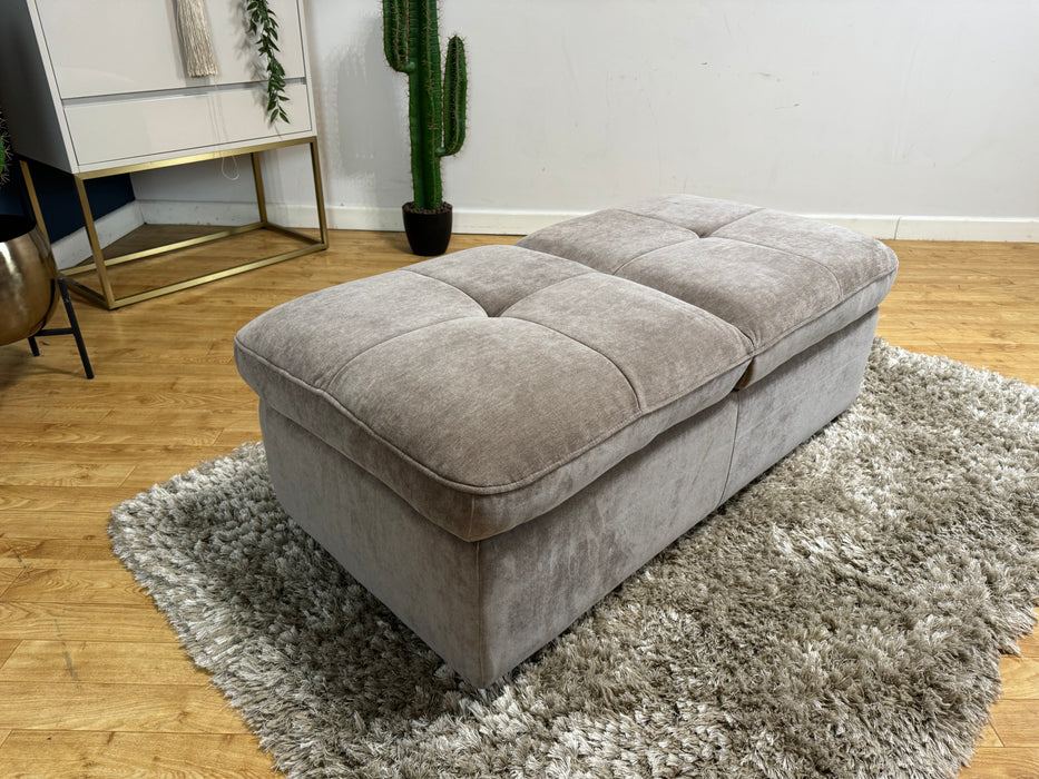 Kingsbridge Fabric Dual Storage Footstool - Chenille Nutmeg  (WA2)