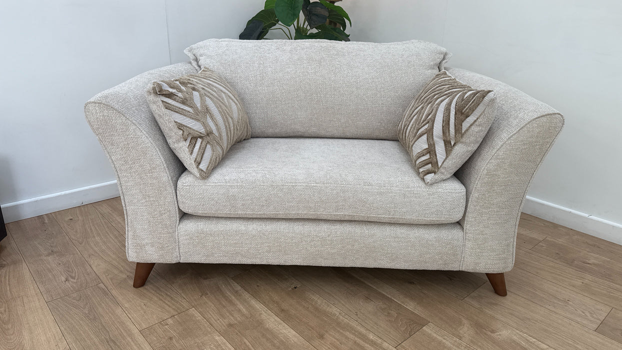 Sofology Scintillate Fabric Loveseat in Basketweave Chenille Stone