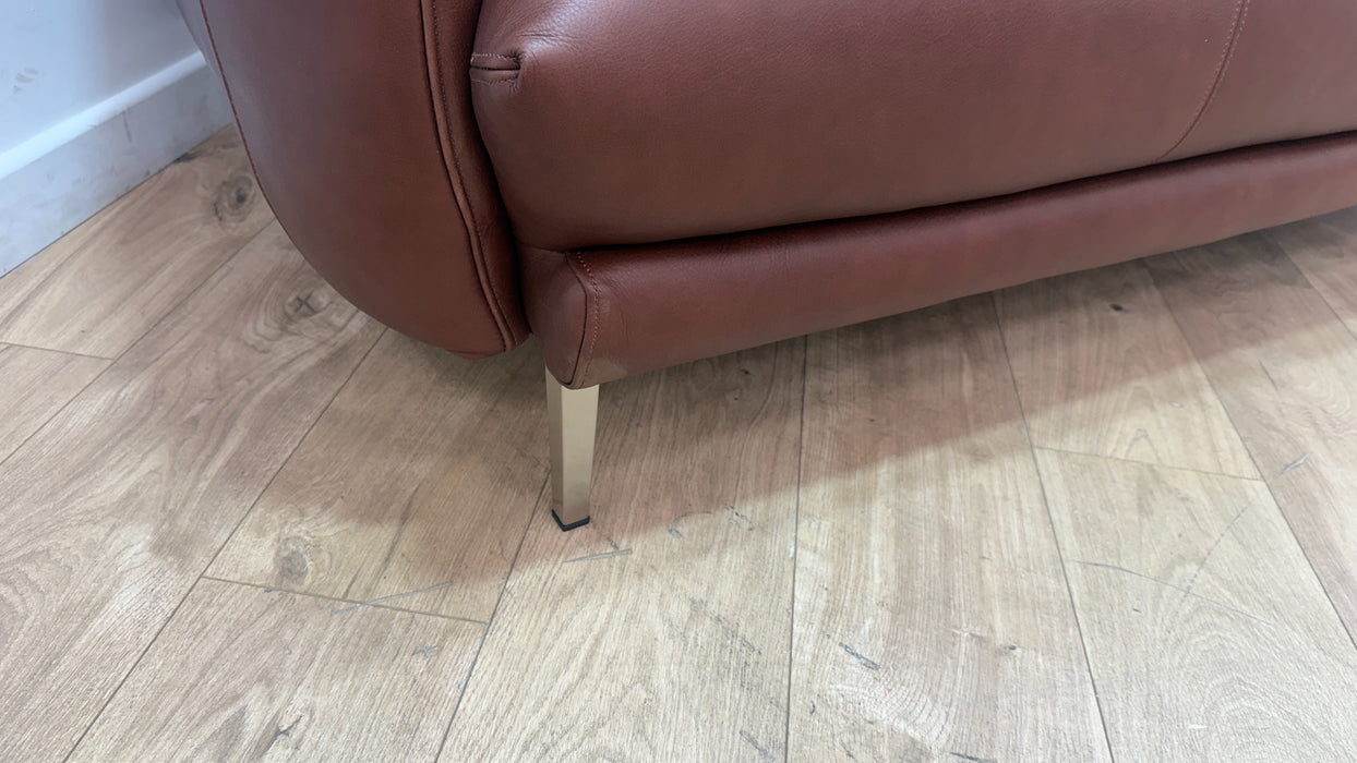 Sofology Adler Leather 3 Seater in Relaxed Soft Brown