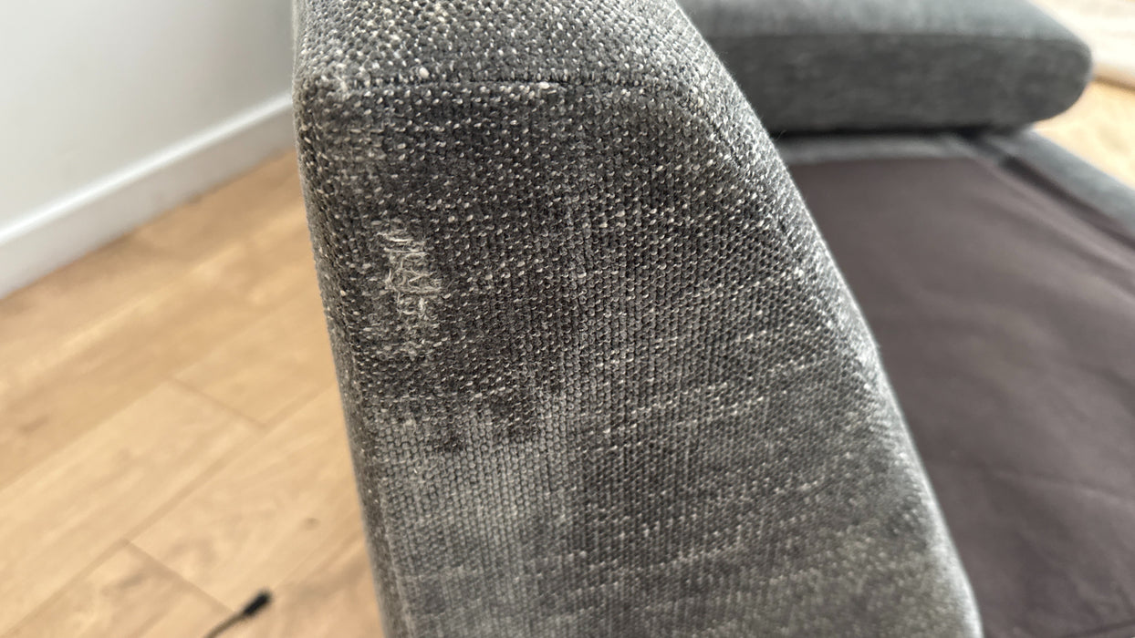 Sofology The Portobello Fabric Chaise 3 Seater Sofa Bed with Storage & Foam Seats in Linen Look Chenille Charcoal