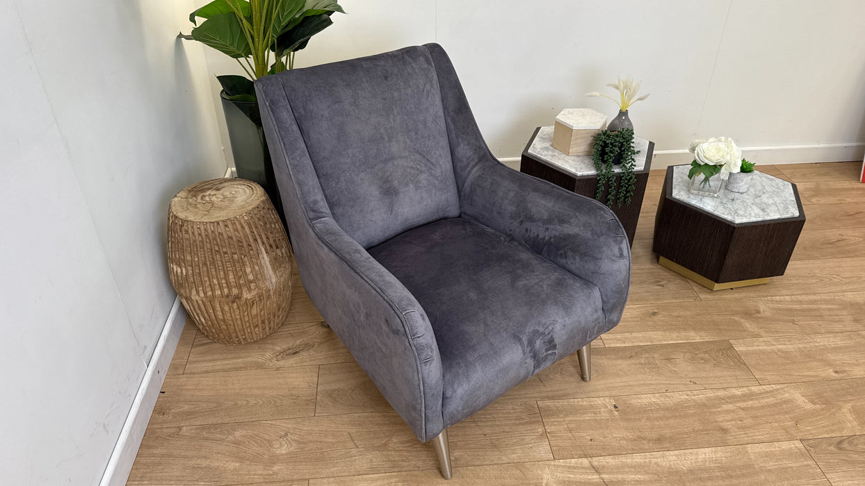 Topham - Fabric Accent Chair - Velvet Grey