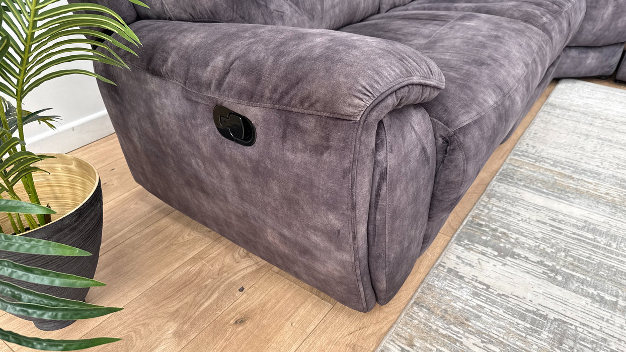 Sofology Radley Fabric Recliner 2.5 Corner 1.5 in Decent Charcoal