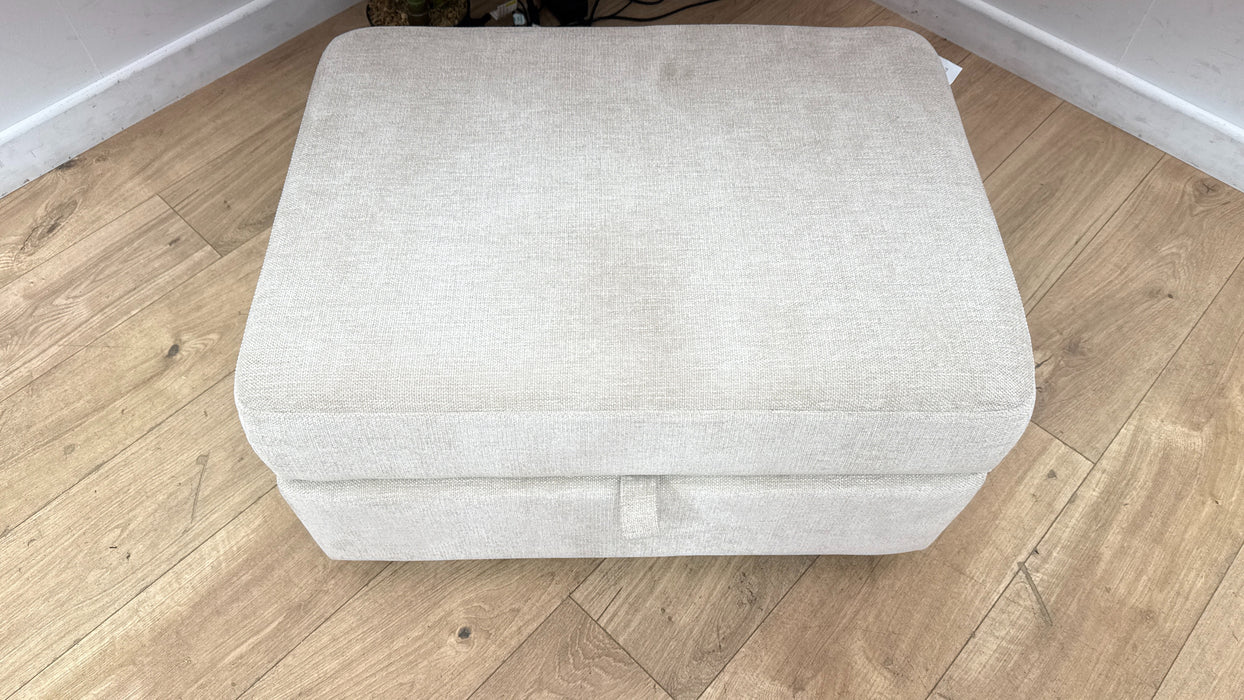 Sofology Strand Storage Footstool in Linen Look Chenille Natural