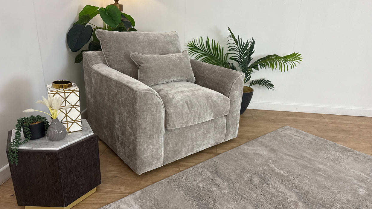 Sofology Georgio Fabric Chair in Stone All Over