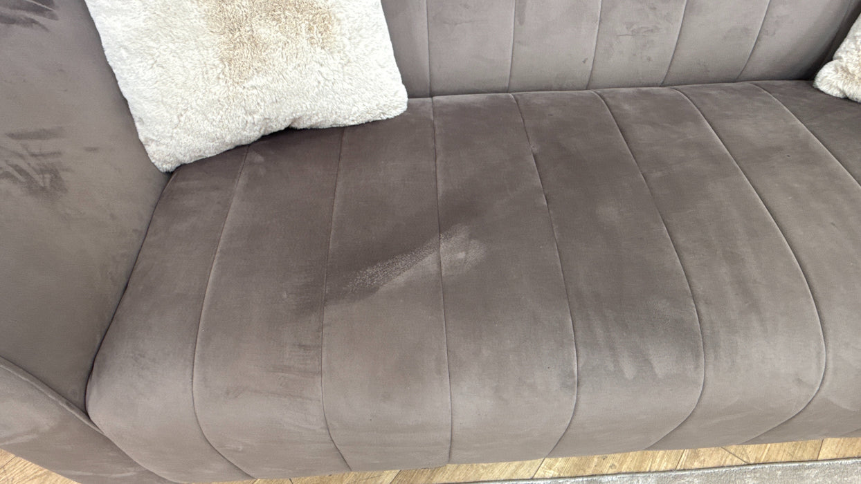 Sofology Fitzrovia Fabric 3 Seater in Matt Velvet Mole Mix with Trim