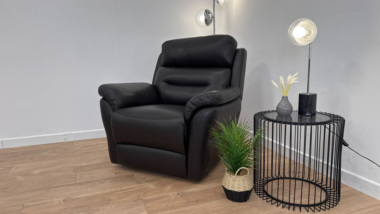 Broxton Leather Chair - Power recliner - Power headrest - Black Coffee