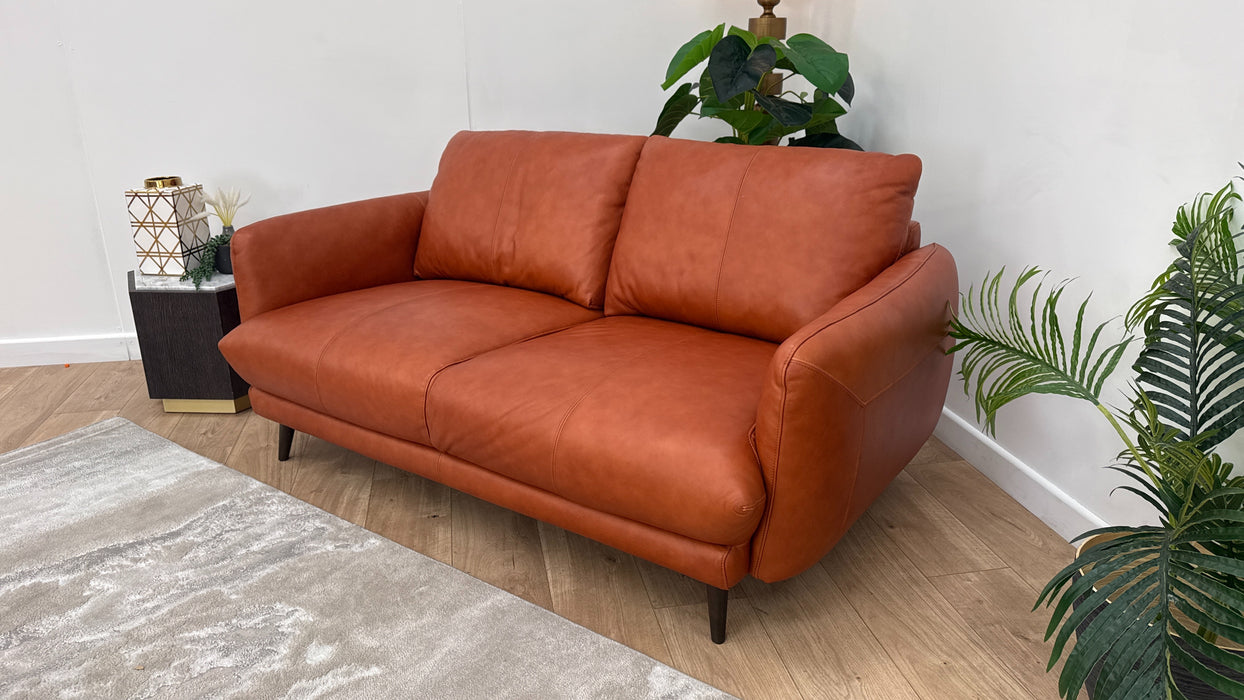 Sofology The Adler Leather 2 Seater in Relaxed Soft Amber