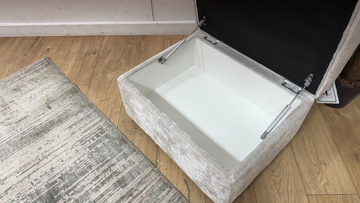 Sofology Georgio Fabric Storage Footstool Extra Flex Interior in Luxe Chenille Oyster