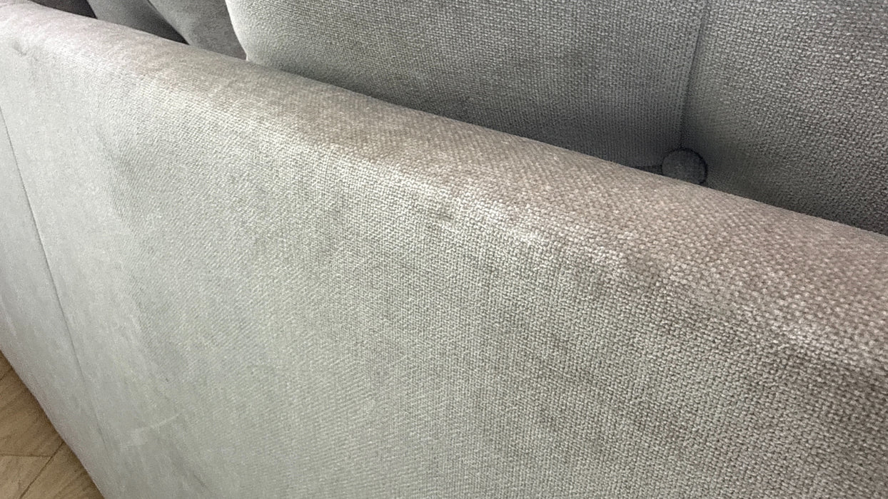 Sofology Oscar Fabric 2 Seater Gold Trim in Fine Textured Chenille Stone