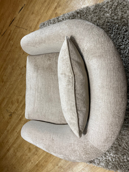 Westwood Swivel Chair Teddy Chenille Natural Fabric All Over (WA2)